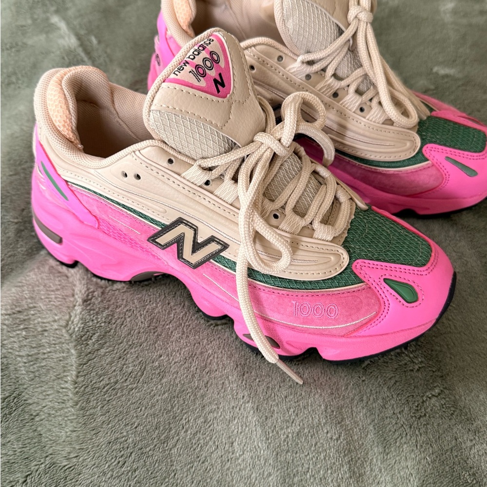 New Balance Pink and Green Sneakers